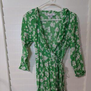 RIXO x Target | Green Ruffle Wrap Dress | S